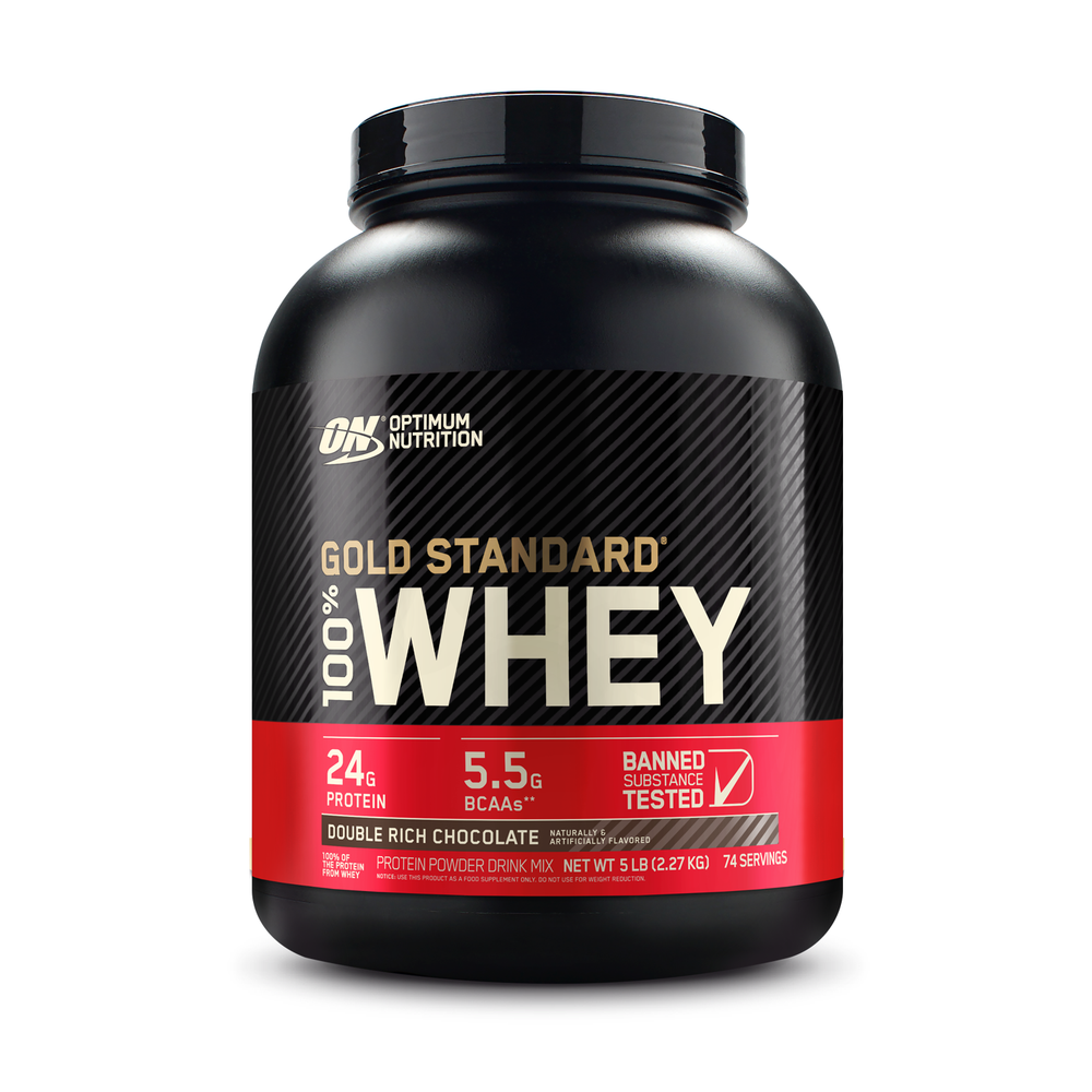 OPTIMUM NUTRITION Gold Standard 100% Whey Protein Powder, Double Rich Chocolate, 2.27kg