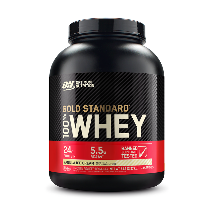 OPTIMUM NUTRITION Gold Standard 100% Whey Protein Powder,vanilla ice cream , 2.27kg