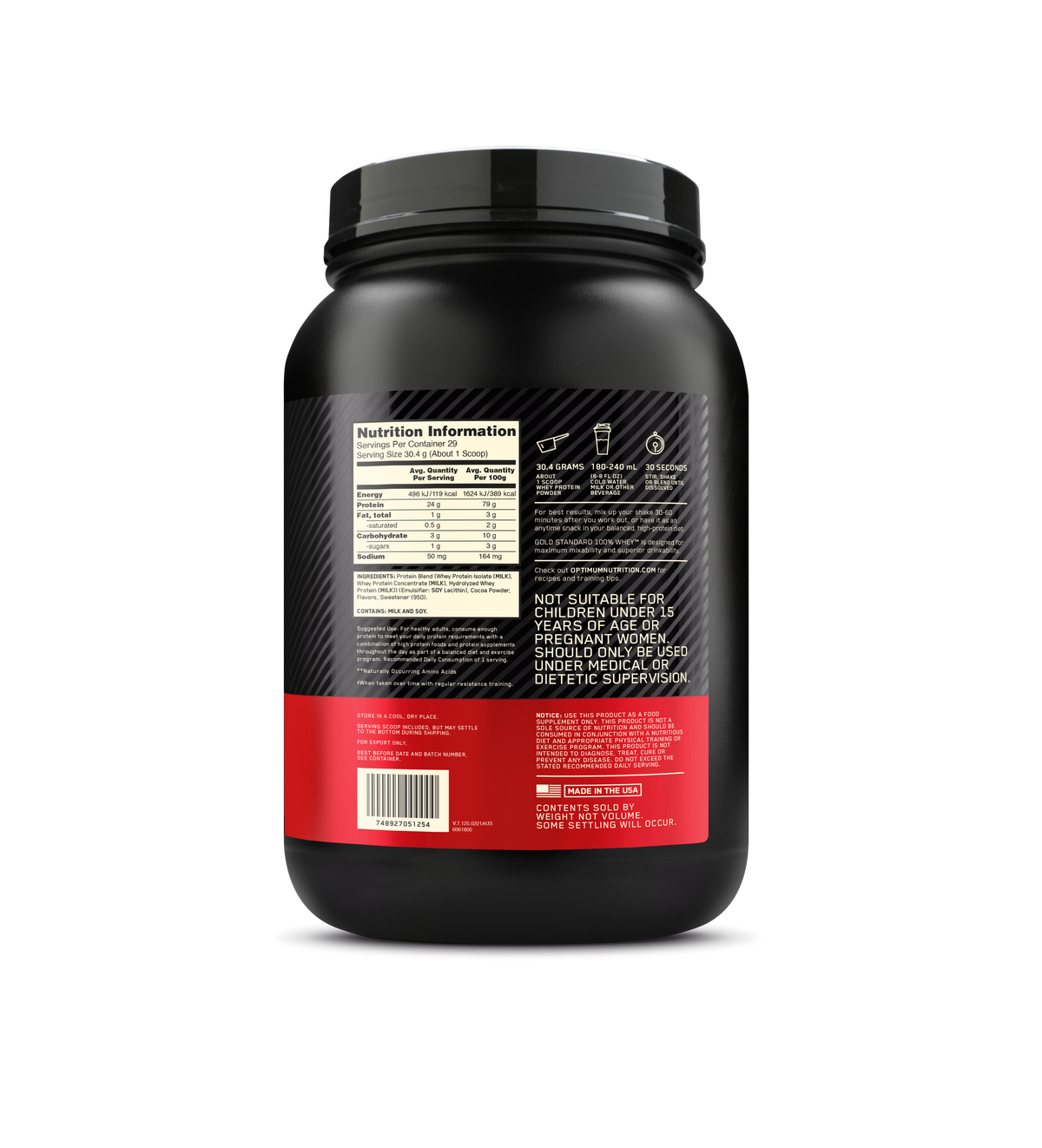OPTIMUM NUTRITION Gold Standard 100% Whey Protein Powder, Double Rich Chocolate, 907 g