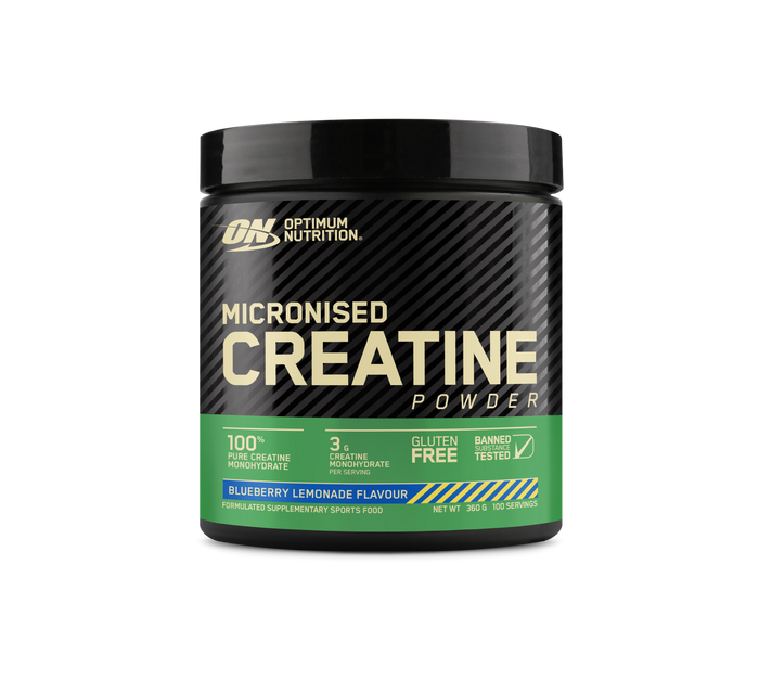 OPTIMUM NUTRITION Flavoured Micronised Creatine Powder, Blueberry Lemonade, 360g, 100% Pure Creatine Monohydrate, 60 Serves