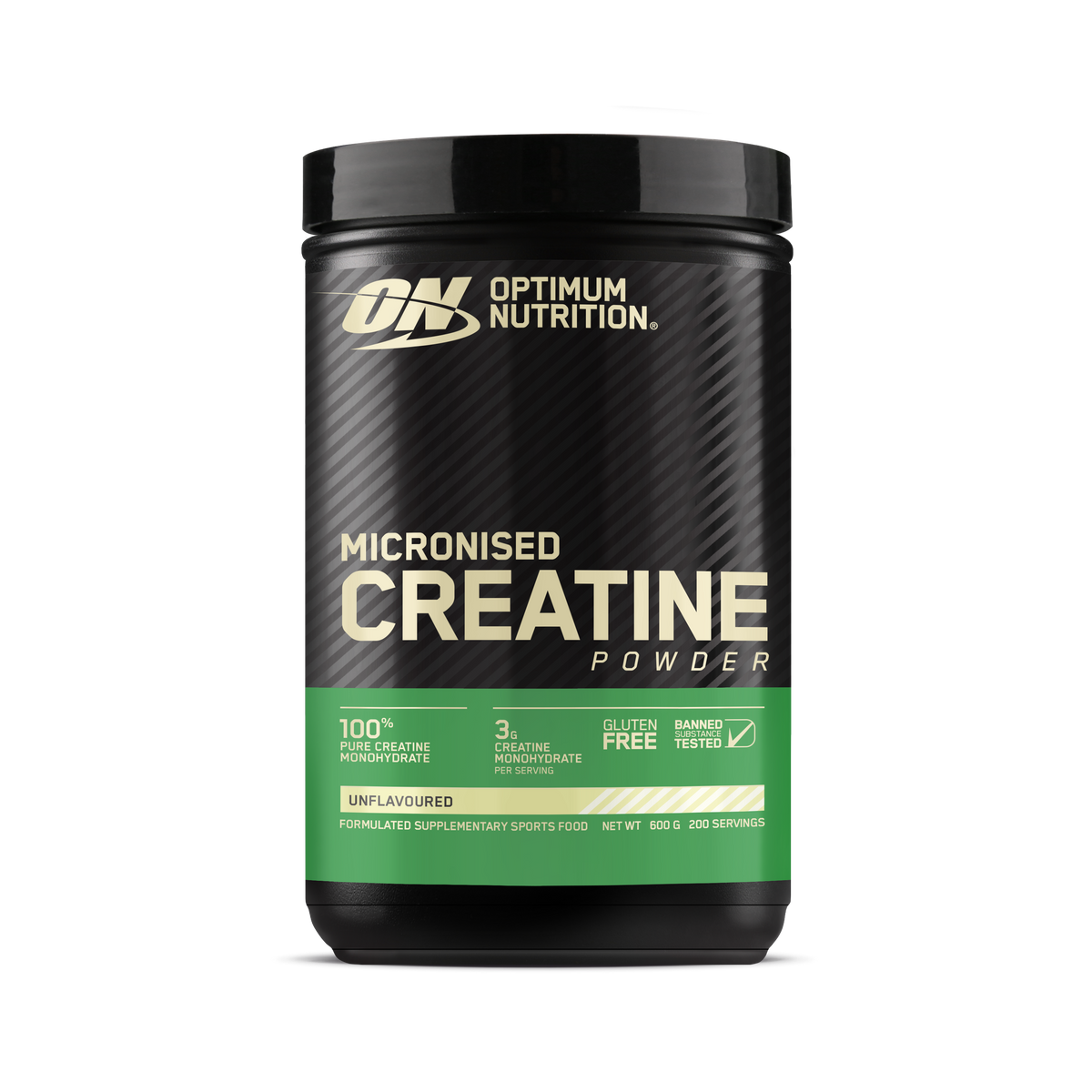 OPTIMUM NUTRITION Micronized Creatine Powder, Unflavoured, 600g, 100% Pure Creatine Monohydrate, 120 Serves