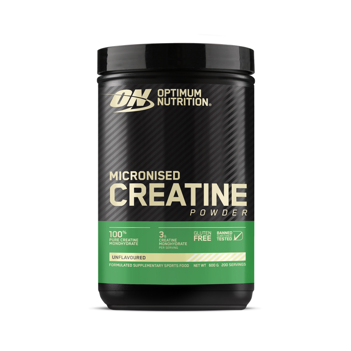 OPTIMUM NUTRITION Micronized Creatine Powder, Unflavoured, 600g, 100% Pure Creatine Monohydrate, 120 Serves