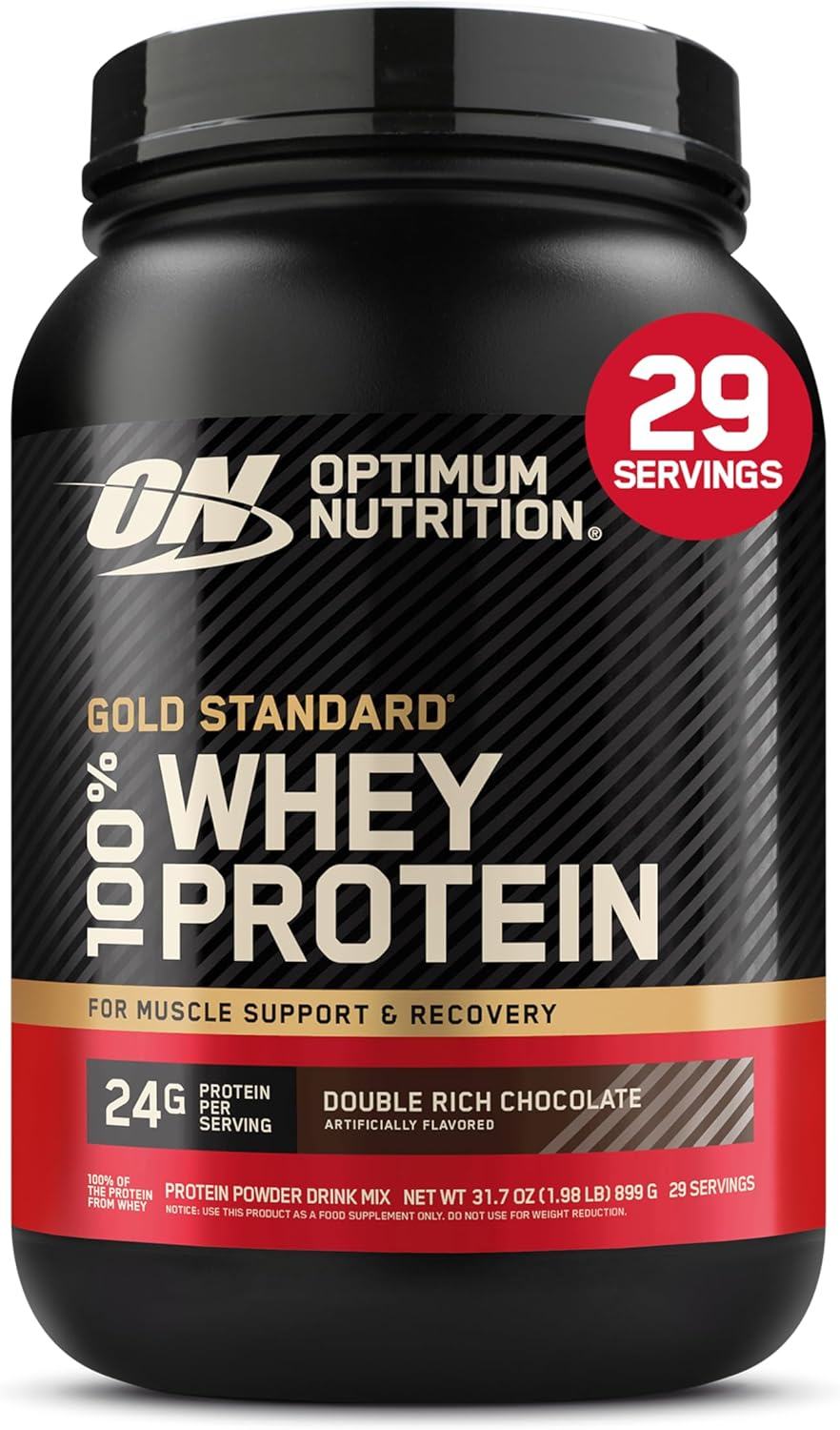 OPTIMUM NUTRITION Gold Standard 100% Whey Protein Powder, Double Rich Chocolate, 907 g