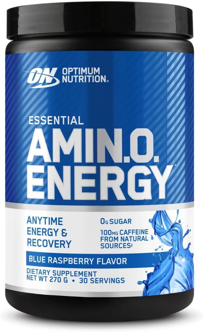 OPTIMUM NUTRITION Amino Energy Powder, Blue Raspberry, 270g, 30 Servings