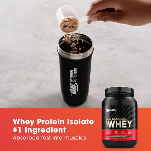 OPTIMUM NUTRITION Gold Standard 100% Whey Protein Powder, Double Rich Chocolate, 2.27kg