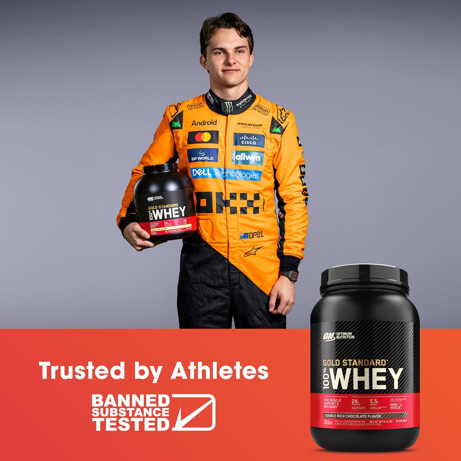 OPTIMUM NUTRITION Gold Standard 100% Whey Protein Powder, Double Rich Chocolate, 2.27kg