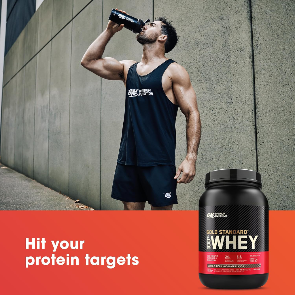 OPTIMUM NUTRITION Gold Standard 100% Whey Protein Powder, Double Rich Chocolate, 2.27kg